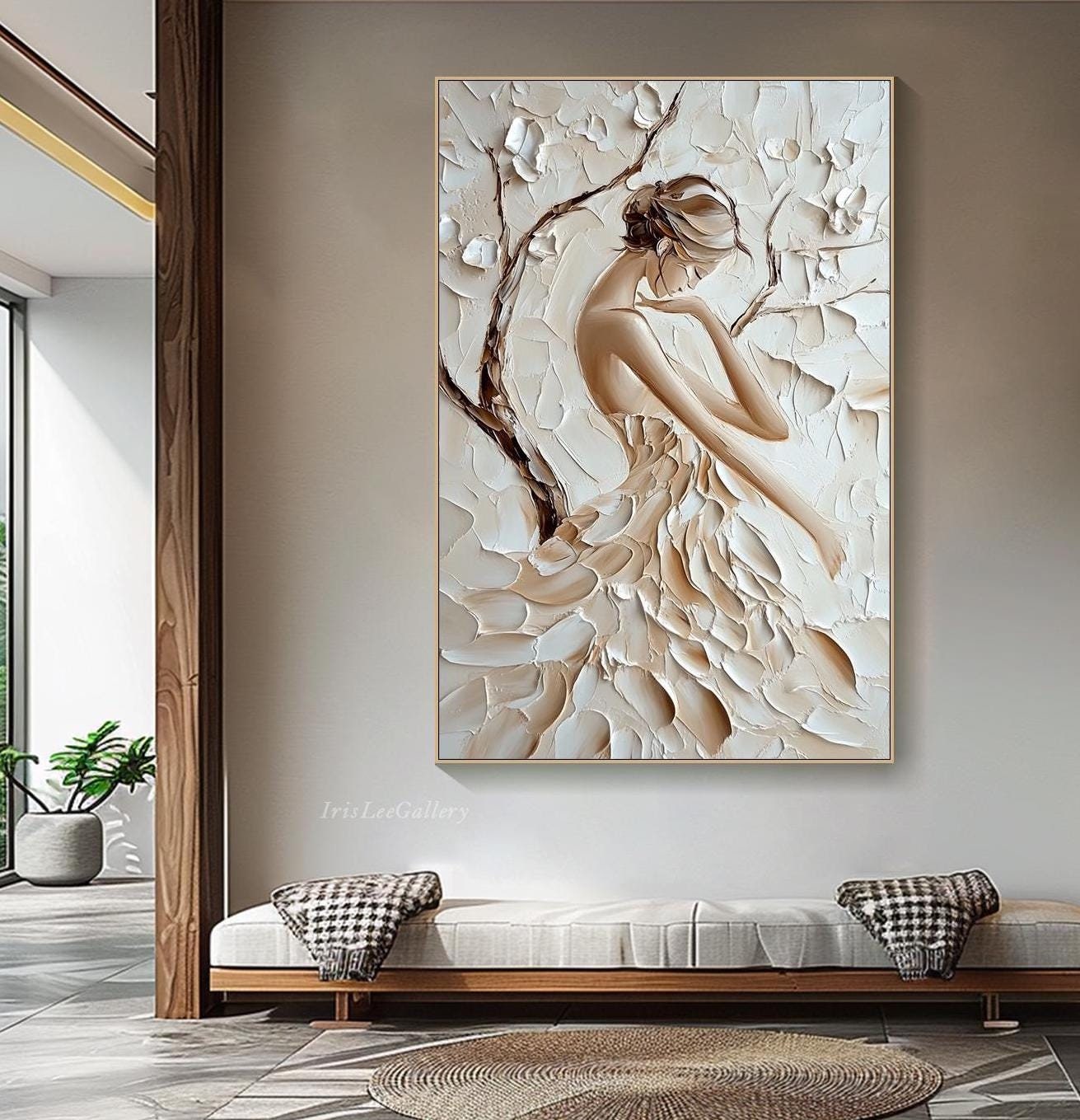 Abstract Woman Figure Painting on Canvas 3D Textured Nude Wall Art ...