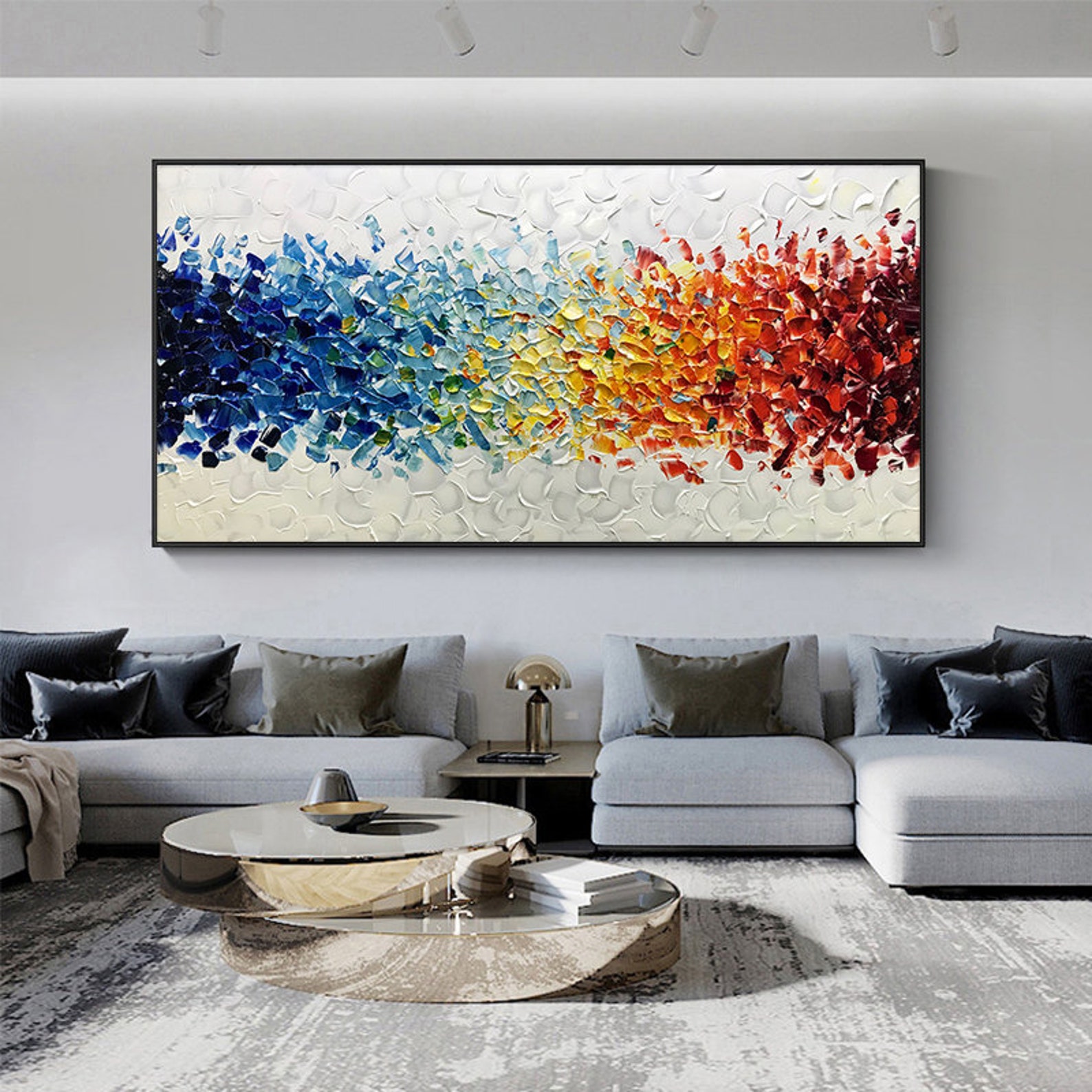 Abstract Boho Wall Decor Wall Art Canvas Textured Wall Art - Etsy