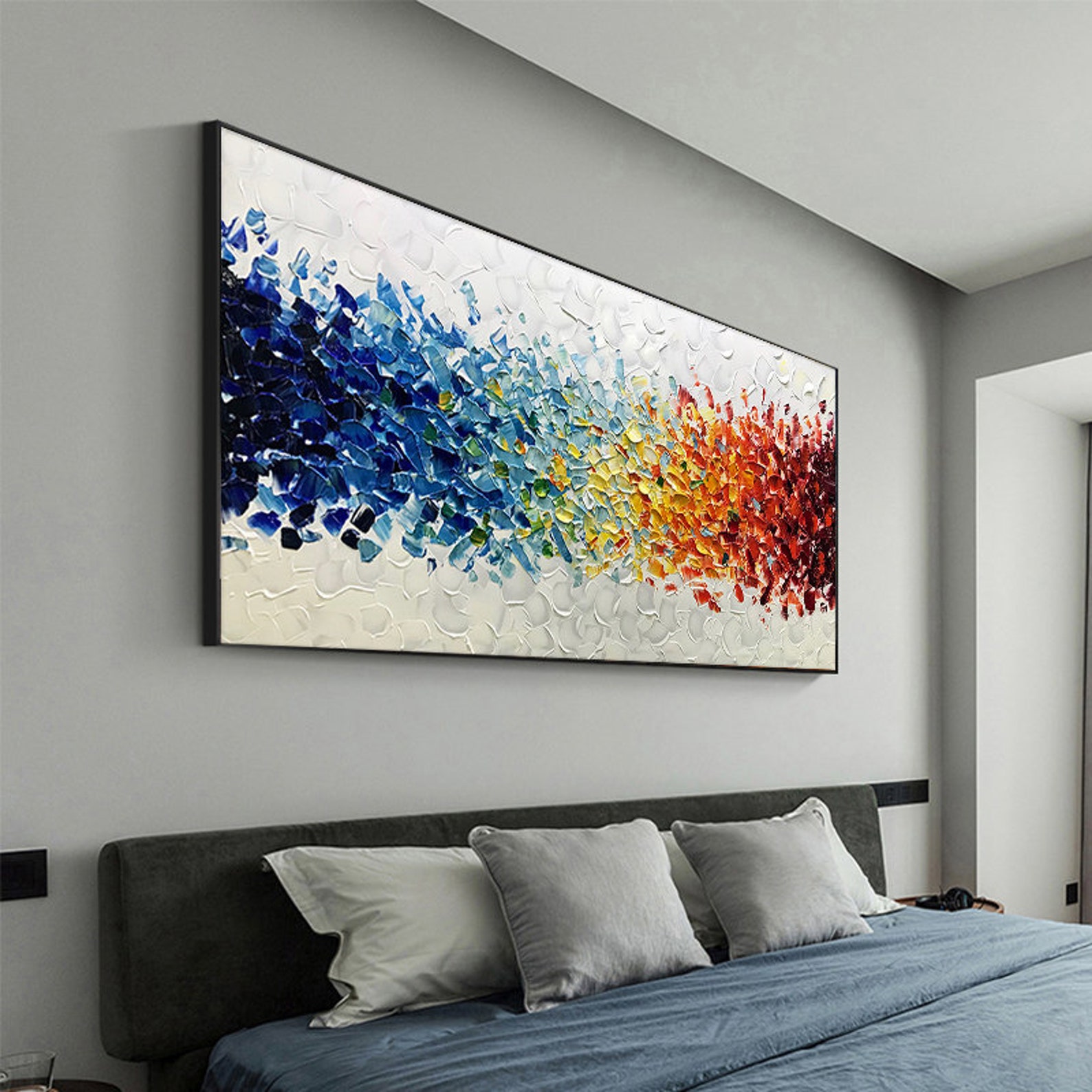 Abstract Boho Wall Decor Wall Art Canvas Textured Wall Art - Etsy