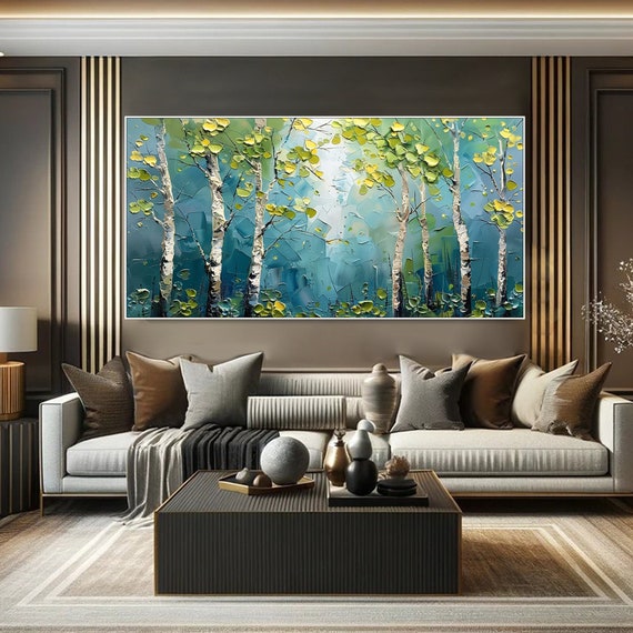 Abstrakte Leinwand-Wandkunst 60x80 Cm – Handgemalt, Strukturiert & Fertig Zum Aufhängen