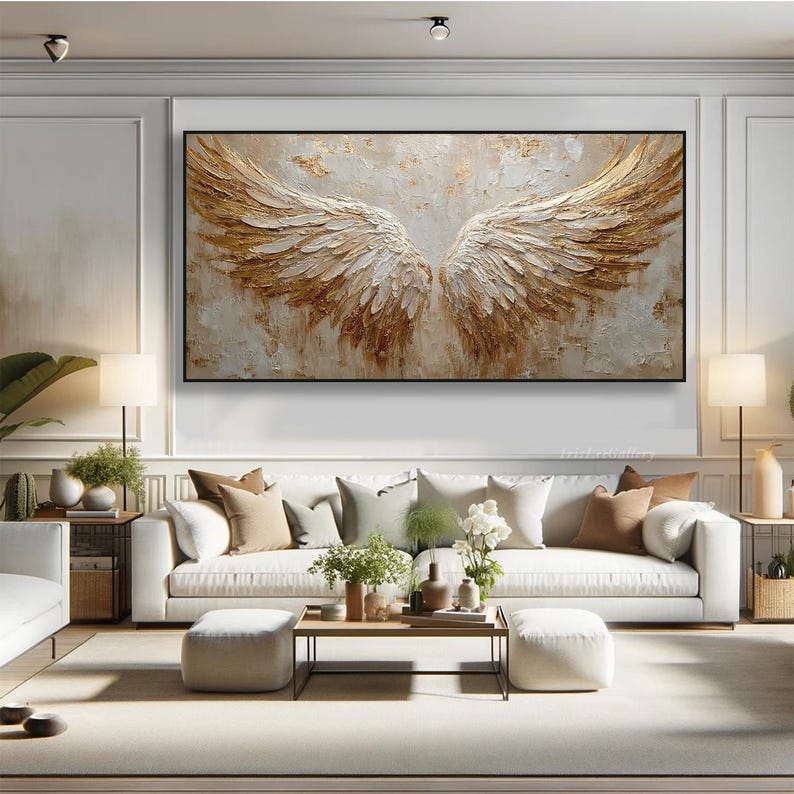 gold-white-textured-wall-art-angel-wings-oil-painting-on-canvas-3d
