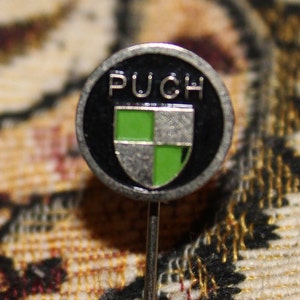 Vintage Puch moped motor scooter pin badge - moped memorabilia - automotive motor 1960's