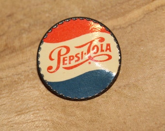 Vintage PEPSI COLA pin badge brooch Advertising Logo Bottle Cap 1960s