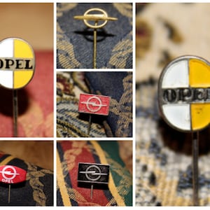 OPEL Original Black Leather Keychain White Logo Enamel Badge Vintage