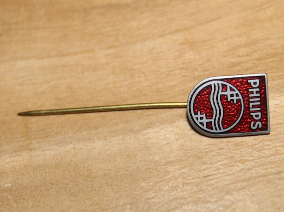 Vintage Philips logo pin - radio television enamel ad… - Gem