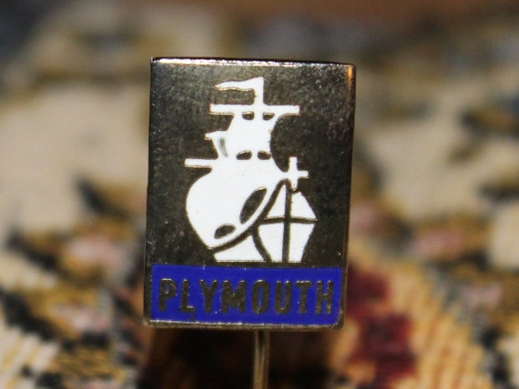 vintage plymouth chrysler pin - enamel advertisin… - image 1