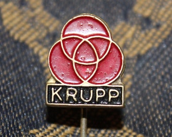 Vintage Krupp truck lorry pin badge logo - industrial metalworks military