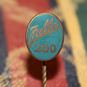 Vintage Zundapp motorcycle pin - Bella 200 enamel advertising badge 1950&#39;s