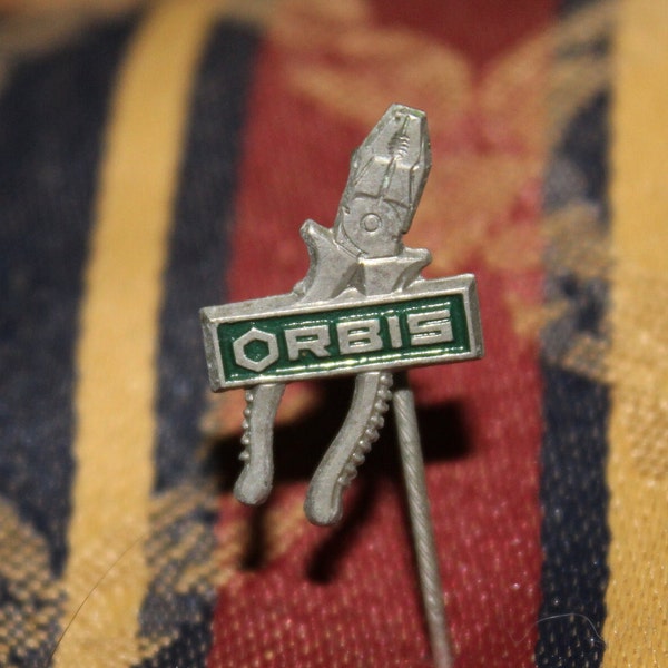 vintage tool company ORTIS pin - german industrial advertising badge for pliers 1960's