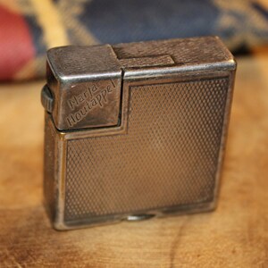 Dunhill Savory pocket petrol lighter - silver plate ladies model antique 1930's