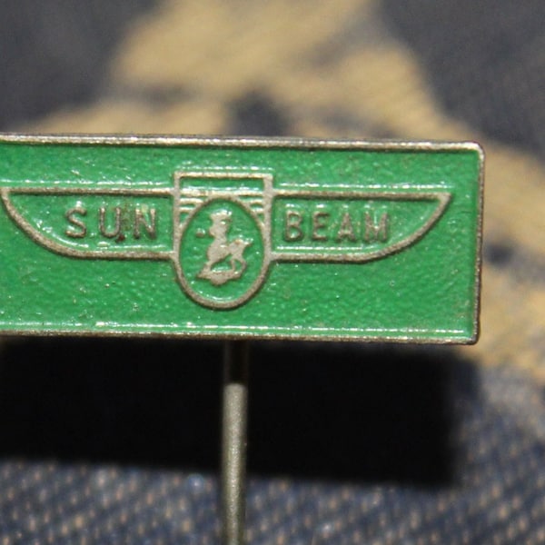 sunbeam motor car company pin - vintage automotive advertising badge 1960's