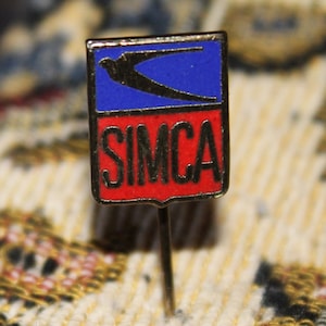 Vintage Simca enamel pin - automotive Advertising car badge 1960&#39;s
