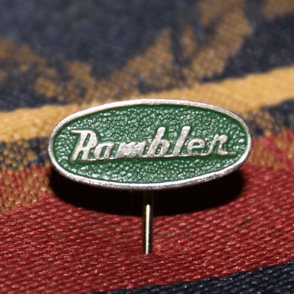 Vintage RAMBLER logo pin -  American Motors AMC enamel automotive compact car - lapel badge