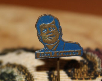 John F kennedy pin blue - Vintage JFK American political badge 1960'