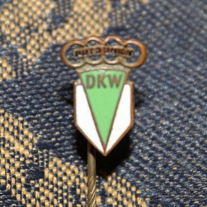 1950&#39;s auto union DKW (audi) emblem pin  - enamel Germand automotive advertising badge