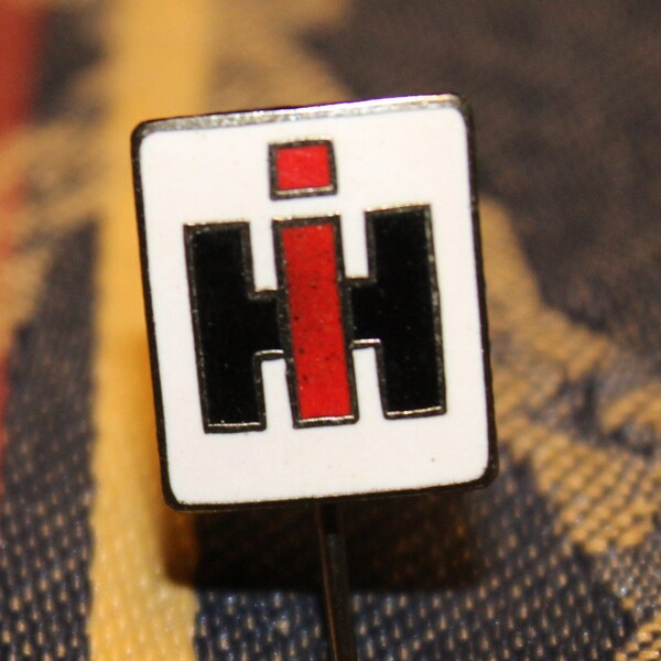 International harvester IH tractor farm pin - rare enamel version 1960's