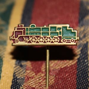 vintage train steam locomotive hat pin - railroad accessory