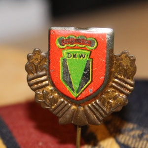 DKW car pin badge - vintage German automotive 1950&#39;s