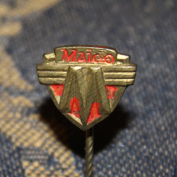 Maico motorcycle pin badge - vintage German motor emblem 1950s