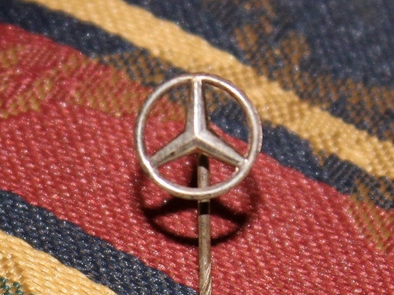 Vintage Mercedes Benz Automotive Pin Silver Star Motor Car Logo Emblem  Lapel Badge Automobilia 