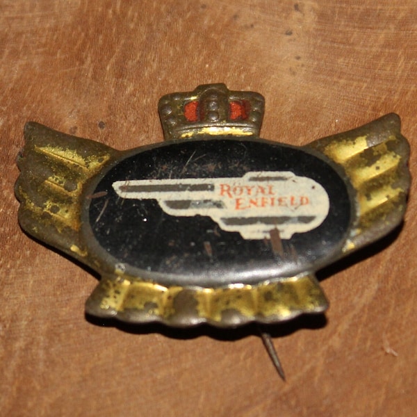 vintage Royal Enfield motor badge - motorcycle promotional badge CA 1950