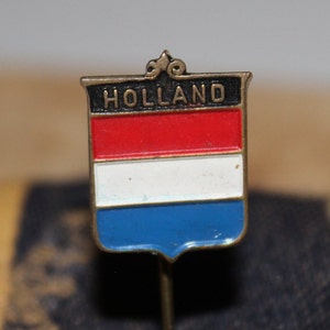 Vintage Holland-nål med nederländsk flagga - Nederländskt turistmärke från 1960-talet