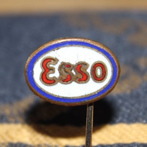 Vintage Esso service station attendant hat pin - Enamel petrol badge C 1950