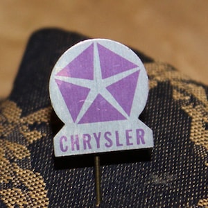Vintage chrysler automotive pin - chrysler motor logo collectable - lapel badge - 1960&#39;s