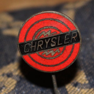 Rare 1960s Chrysler Enamel Car Advertising Badge - Automotive Collectible
