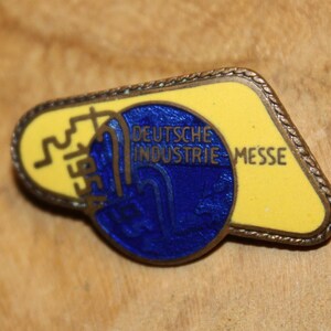 Deutsche industrie messe Hannover 1956 brooch - industrial design trade fair