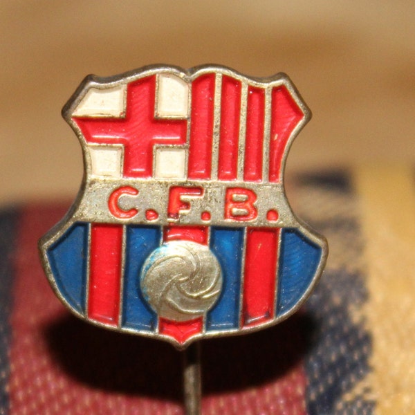 épinglette de football vintage du FC Barcelone - Épinglette promotionnelle du club de football sportif espagnol CA années 1960