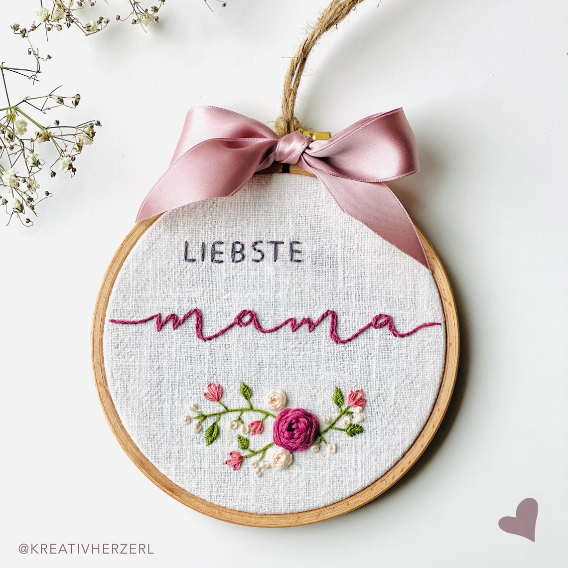 Muttertag Geschenk Stickbild Liebste Mama 13 cm Etsy