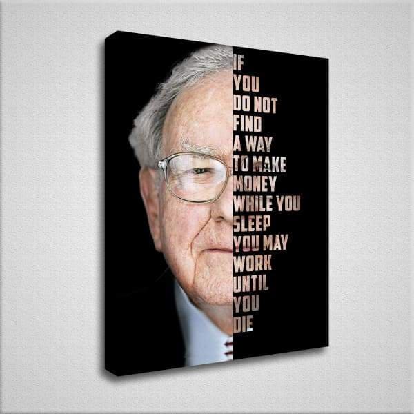 Bild auf Leinwand | In 5 Größen | Wandkunst | für Büro & Zuhause | Motivation I Erfolg I Zitate | Warren Buffett | Business | Inspiration |