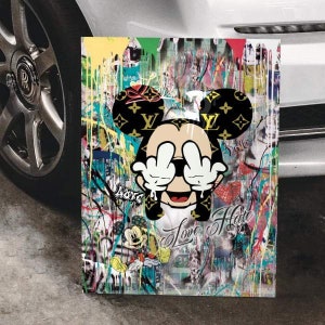 Bestseller Canvas Picture | Pop Art Mickey Mouse | Decoration picture | XXL art print abstract | Comic | Street art