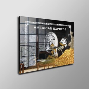 Immagine su vetro acrilico - Carta di credito - Amex - Deco - Stampa d'arte con colori brillanti - Immagine lucida - Arte del vetro