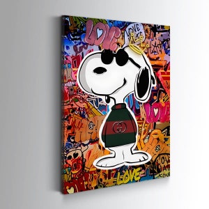 Pop Art mural in brilliant colors - on canvas or acrylic glass - 5 sizes - Snoopy - gift idea - decoration - art prints - HH100 Artworks