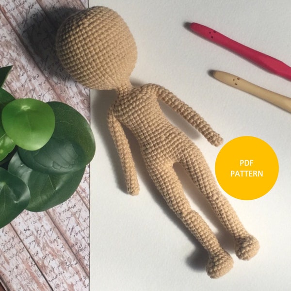 Crochet base Doll Pattern/female amigurumi/basic girl body tutorial/pdf download