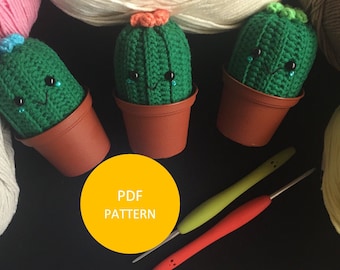 CACTUS PATTERN/Kawaii Amigurumi pattern/ cactus Crochet pattern in flowerpot/ PDF pattern/ classic cactus pattern
