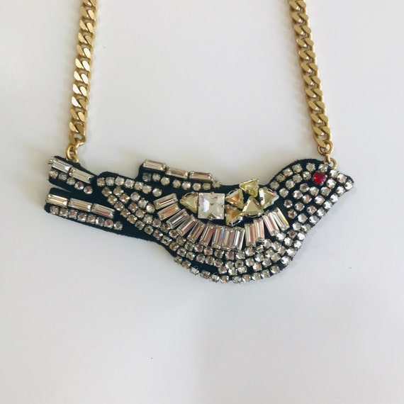 Art Deco Dove Rhinestone Gem!