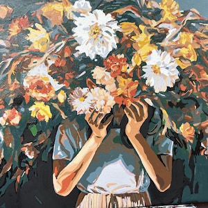 Handpainted Acrylic Art (16x20) Flowers