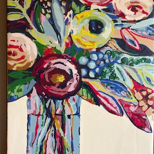 Handpainted Acrylic Art (16x20) Flowers