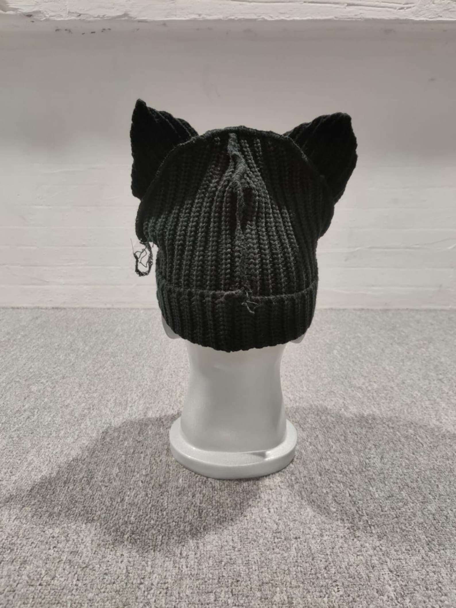 Charles Jeffrey Loverboy Chunky Cat Ears Knitted Beanie Black - Etsy