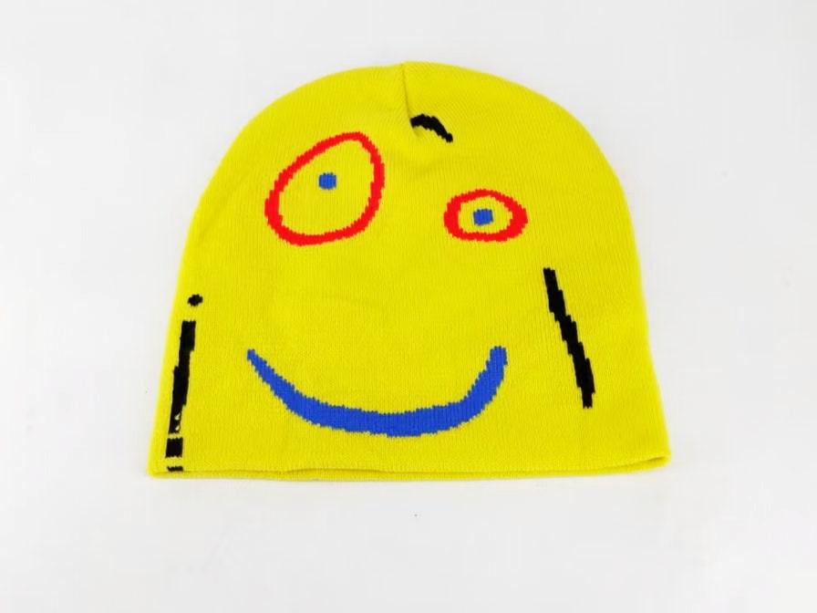 Ed Edd n Eddy Plank Streetwear Knit Graphic Skull Cap Personalized Y2K Unisex Winter Beanie Hat for Men and for Women Yellow