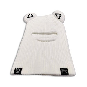 Box Boys x Retro Hearts Streetwear Berenoren Gebreid Skimasker Gepersonaliseerde Y2K Unisex Bivakmuts Wintermuts Voor Mannen En Voor Vrouwen Wit