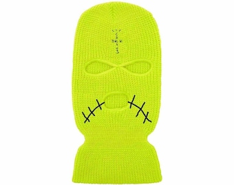 Travis Scott Cactus Jack JackBoys Embroidered Logo Merch Neon Green Face Ski Mask Balaclava Astroworld HITR Air Jordan Dunk