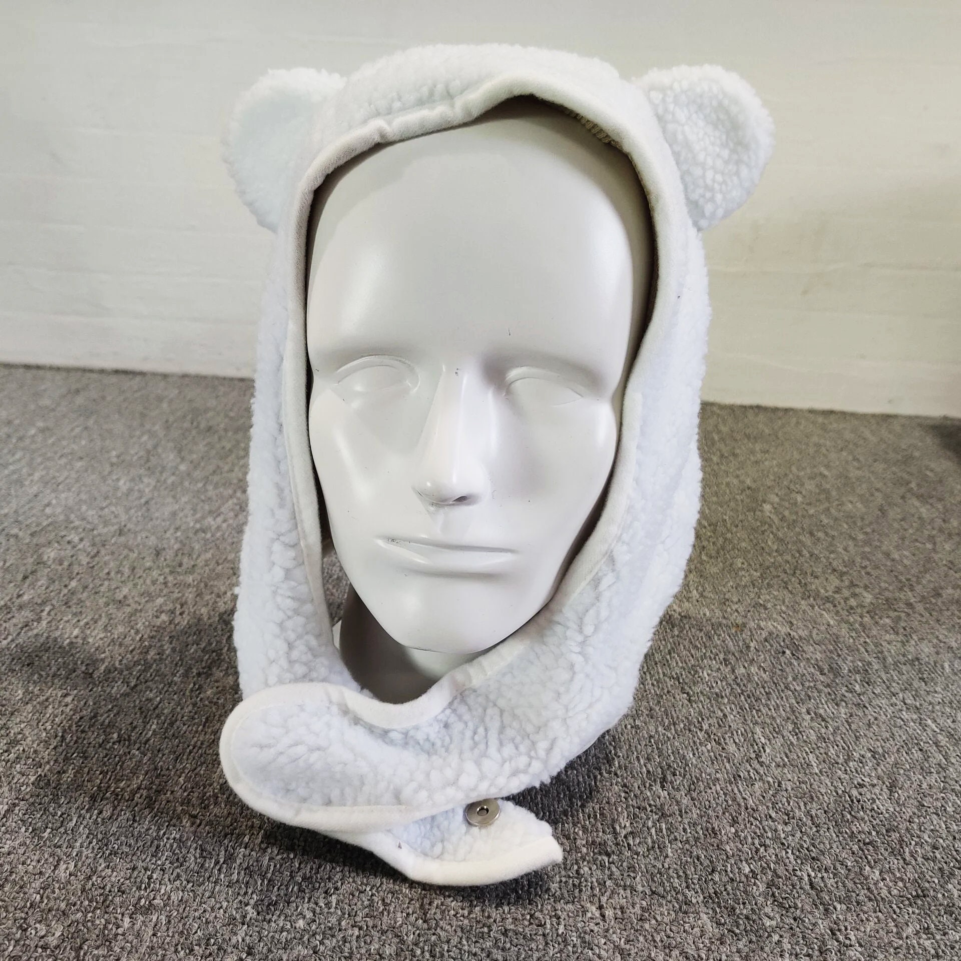 Safety Bear Hat Streetwear Lil' Yachty Gradutaion Beanie Embroidered Adjustable White Color