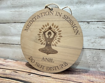 DH00013459 'Meditation In Progress' 200mm x 72mm Door Hanger DH00013459 'Meditation In Progress' 200mm x 72mm Door Hanger