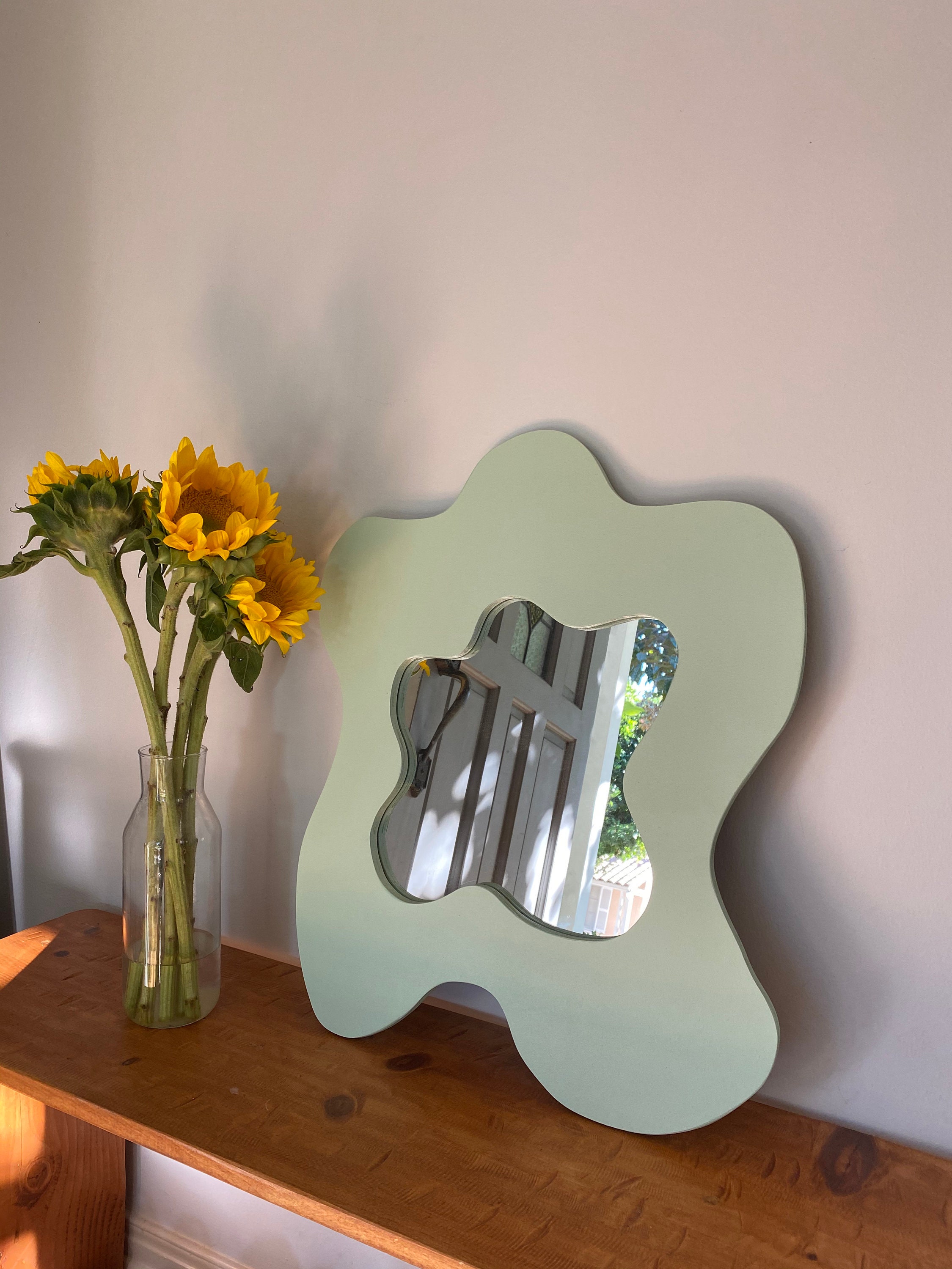 Homemade Curvy Mirror With Wire Mount/personalized Gift Etsy