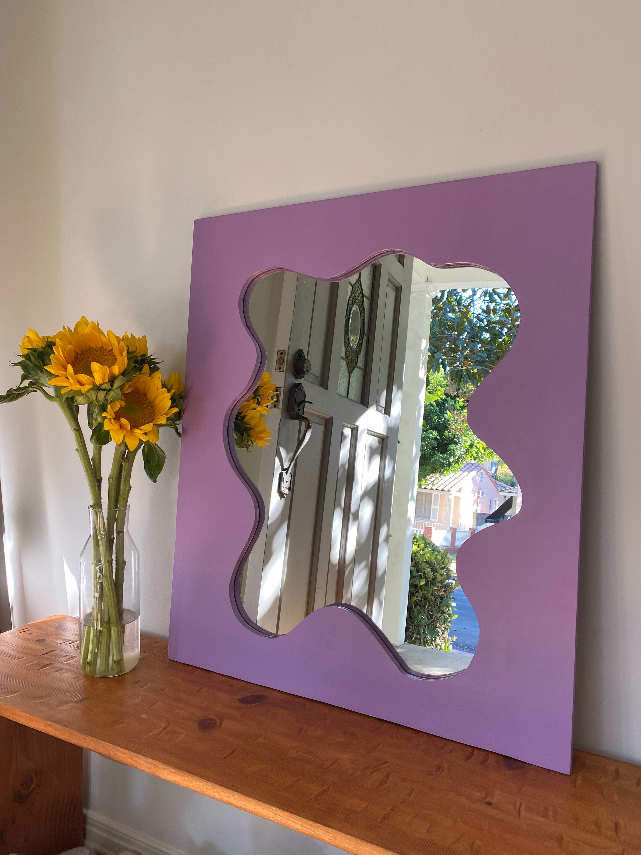 Curvy Medium Mirror with wall mount Etsy