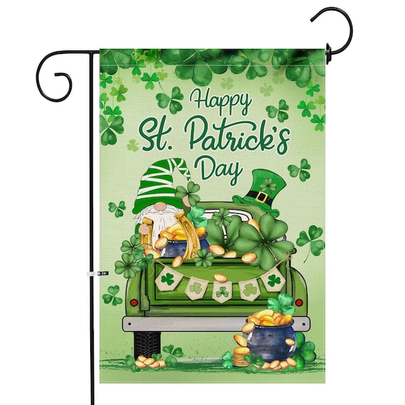 St Patrick's Day House Flag Welcome Shamrocks Gnome Vertical Double Sided Gnomes Outdoor Yard Decoration 28 x 40 Inch St Patrick's Day House Flag Welcome Shamrocks Gnome Vertical Double Sided Gnomes Outdoor Yard Decoration 28 x 40 Inch